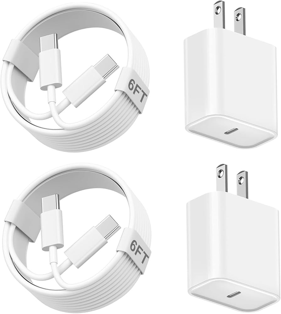 iPhone 16/15 Pro Charger Fast Charging,2Pack 20W USB C Fast Charger Block iPhone 15 Charger Cord ... | Amazon (US)