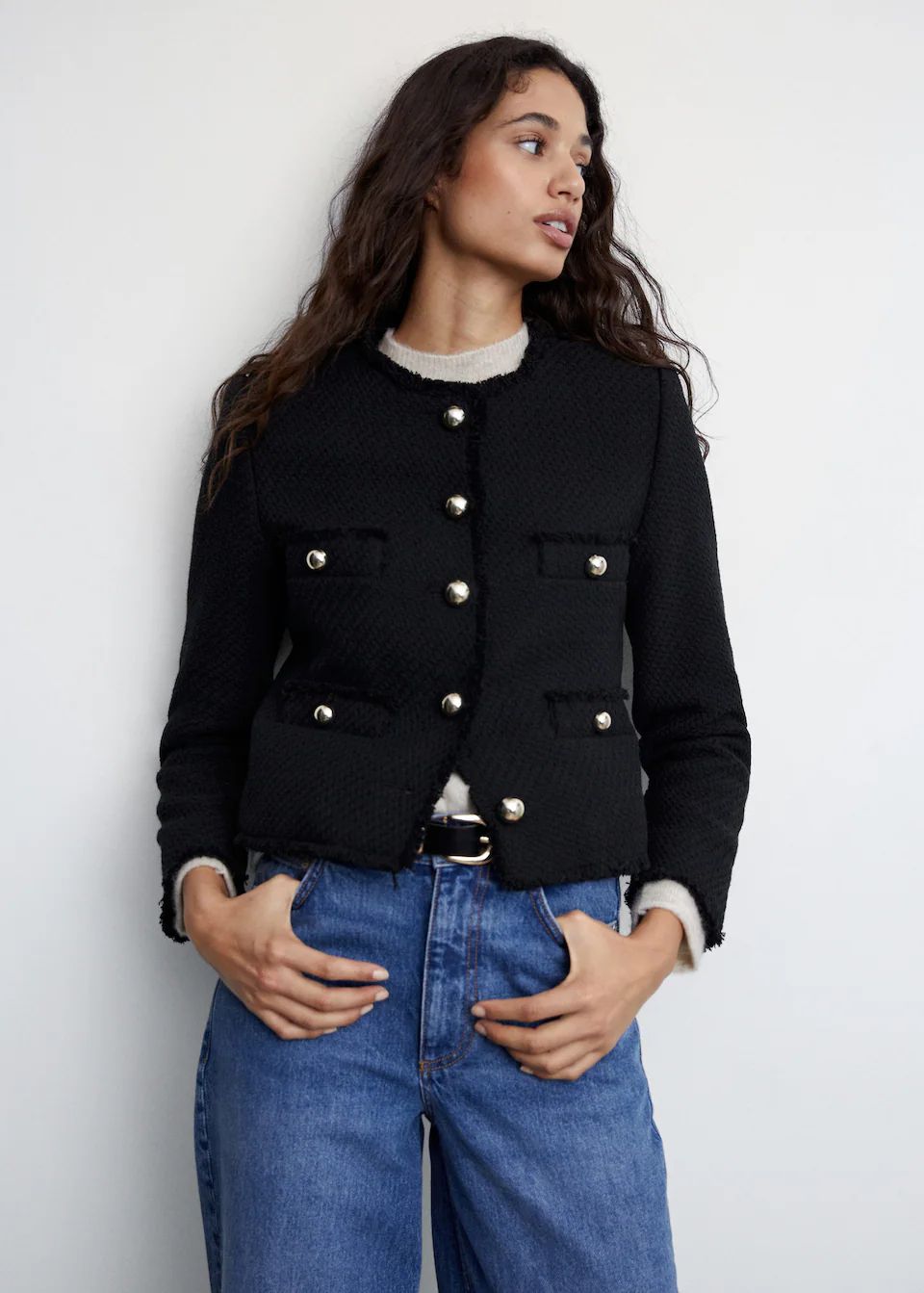 Pocket tweed jacket -  Women | Mango USA | MANGO (US)