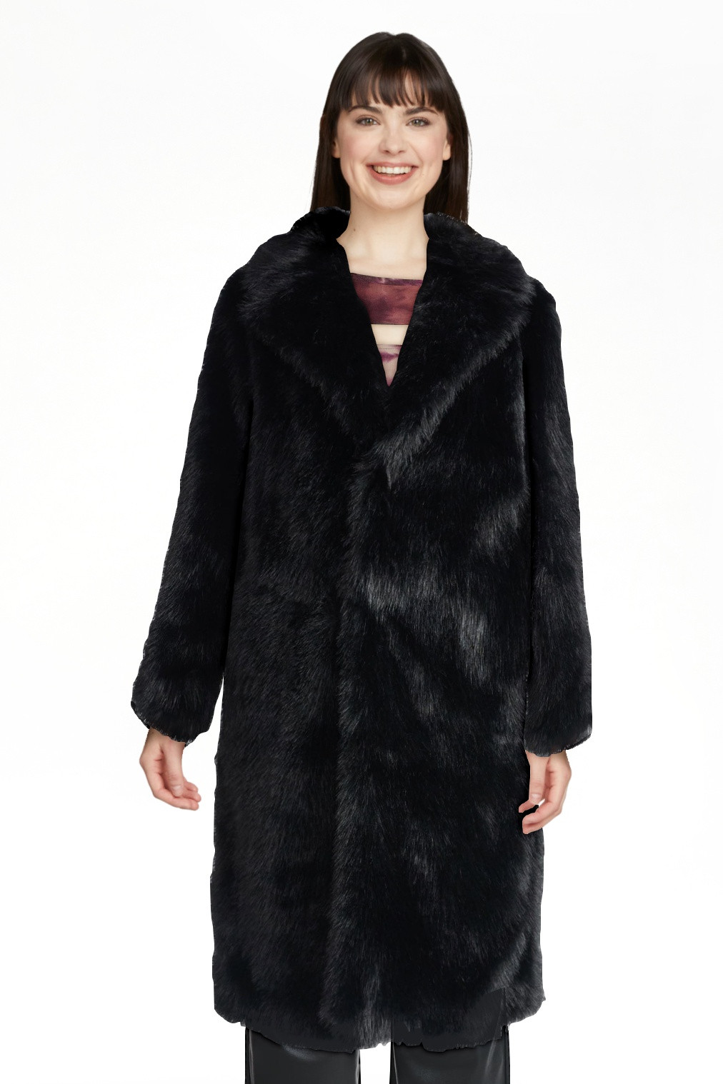 Madden NYC Women's Oversized Faux Fur Coat, Sizes XS-XXXL | Walmart (US)