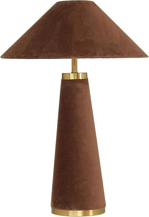 TOV Furniture Graham Chocolate Brown Velvet Table Lamp | Amazon (US)