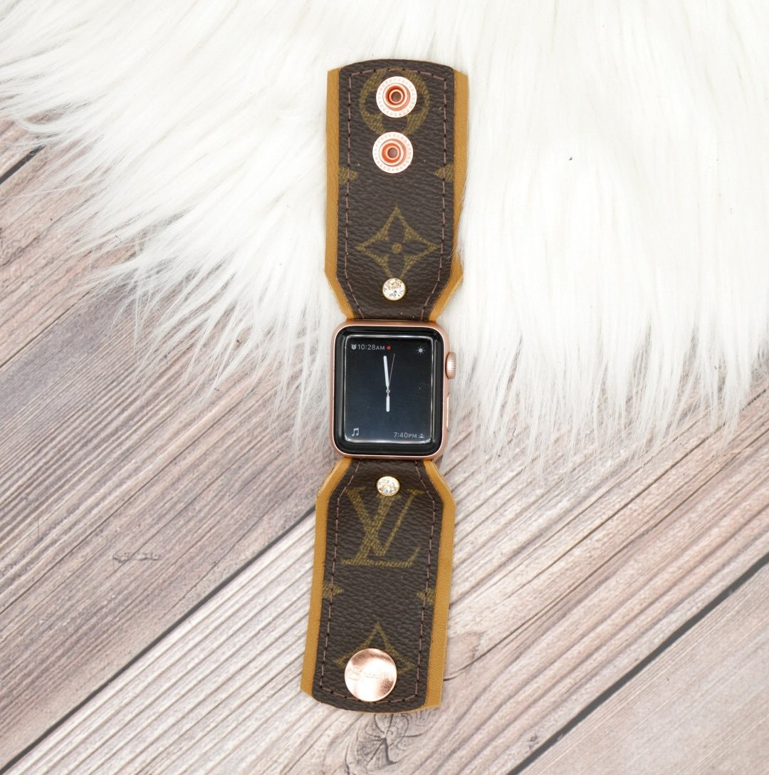 Limited Edition Bow Band in Upcycled LV Monogram with Tan | Sparkl