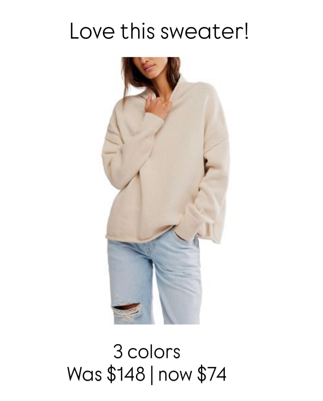 Free people roll neck sweater a better price than nsale

#LTKOver40 #LTKSaleAlert