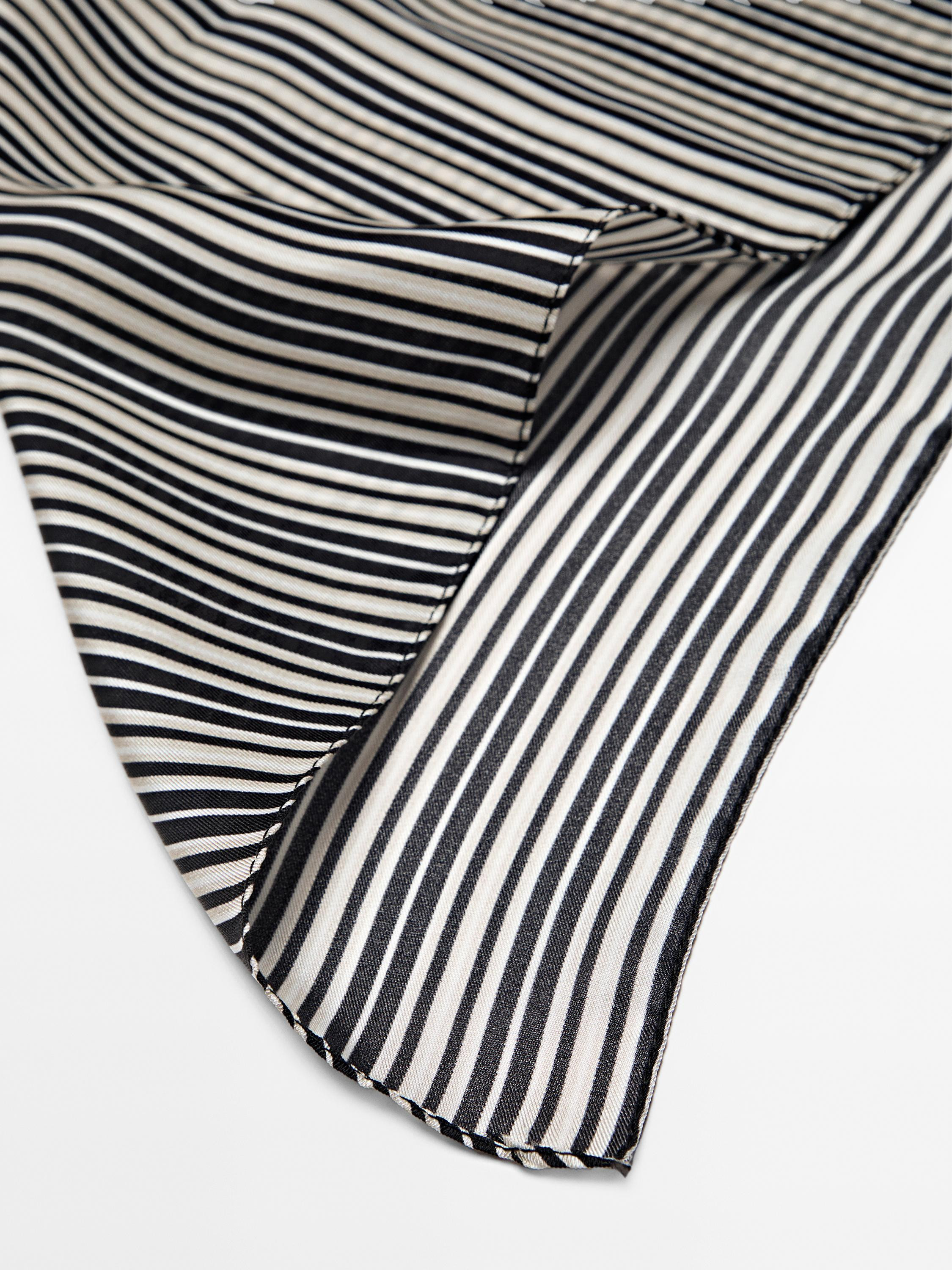 100% silk striped scarf | Massimo Dutti US