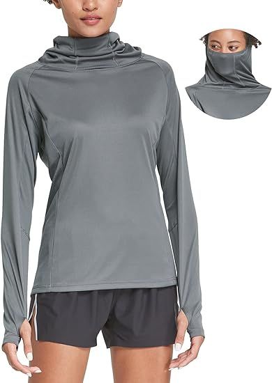 BALEAF Women's Hiking Long Sleeve Shirts with Face Cover Neck Gaiter UPF 50+ Lightweight Quick Dr... | Amazon (US)