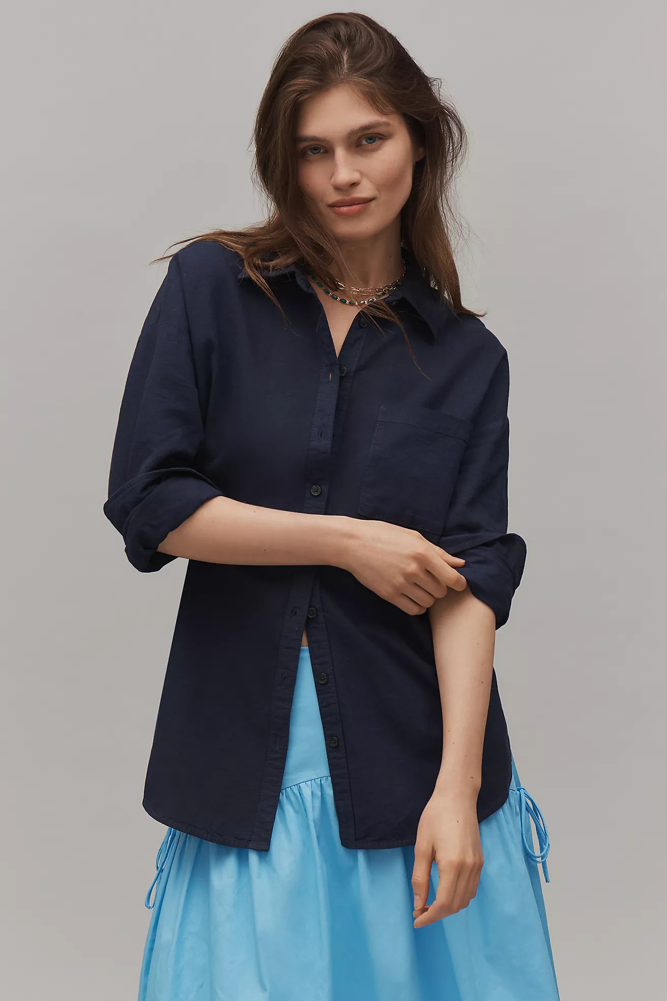The Bennet Buttondown Shirt by Maeve: Linen Edition | Anthropologie (US)