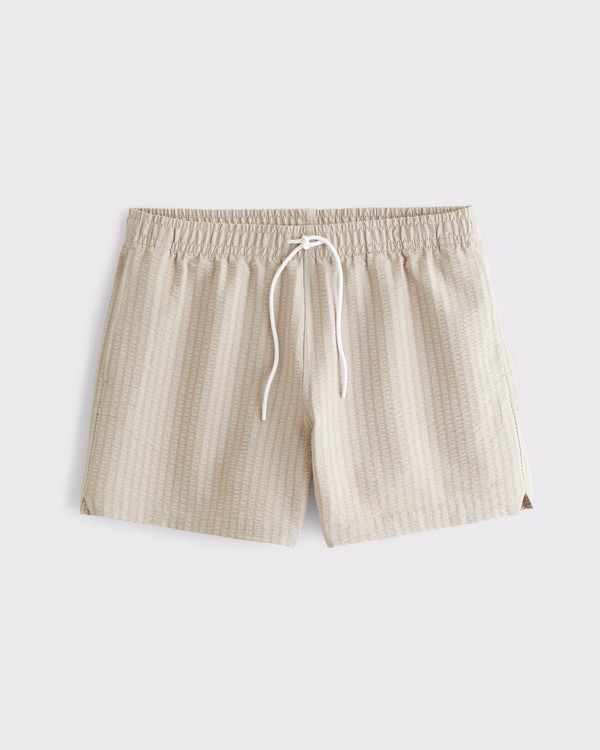 Pull-On Wide Seersucker Swim Trunk | Abercrombie & Fitch (US)