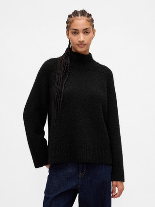 Fuzzy Oversized Turtleneck Sweater | Gap (US)