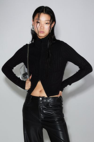 90s Straight Coated Pants - Black - Ladies | H&M US | H&M (US + CA)