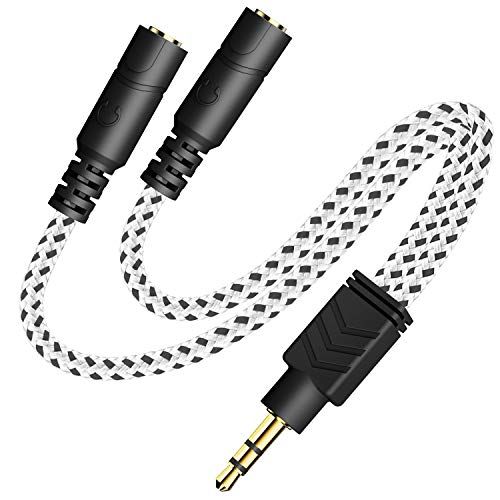 Headphone Splitter, DUKABEL Knitted 3.5mm Audio Splitter TRS 3-Pole Aux Splitter Cable for Headphone | Amazon (US)