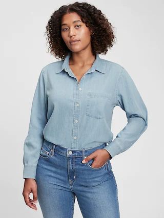 100% Organic Cotton Perfect Denim Shirt | Gap (US)