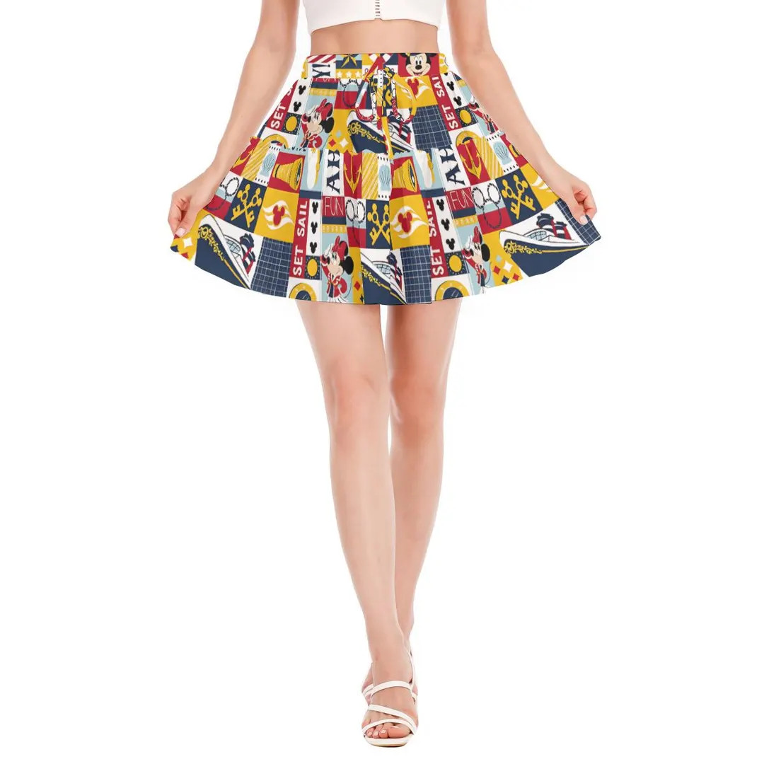 Disney Cruise Ruffled Mini Skirt | Nautical Micro Mini Skirt for Cruise Vacation | Disney Skater ... | Etsy (US)