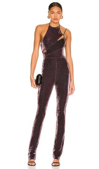 Tia Cut Out Jumpsuit in Wine | Revolve Clothing (Global)