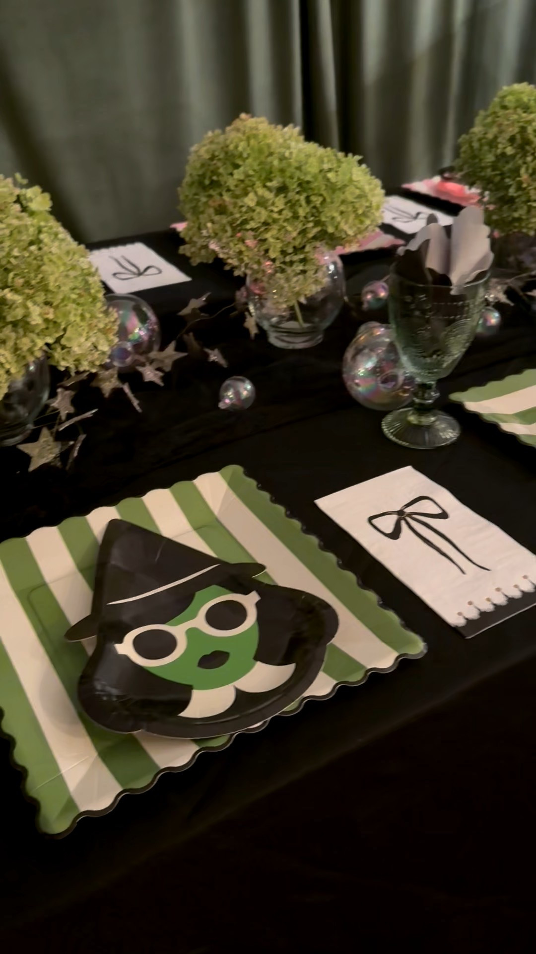 Wicked movie night girls dinner tablescape place setting table decor 

#LTKHome #LTKSeasonal #LTKParties