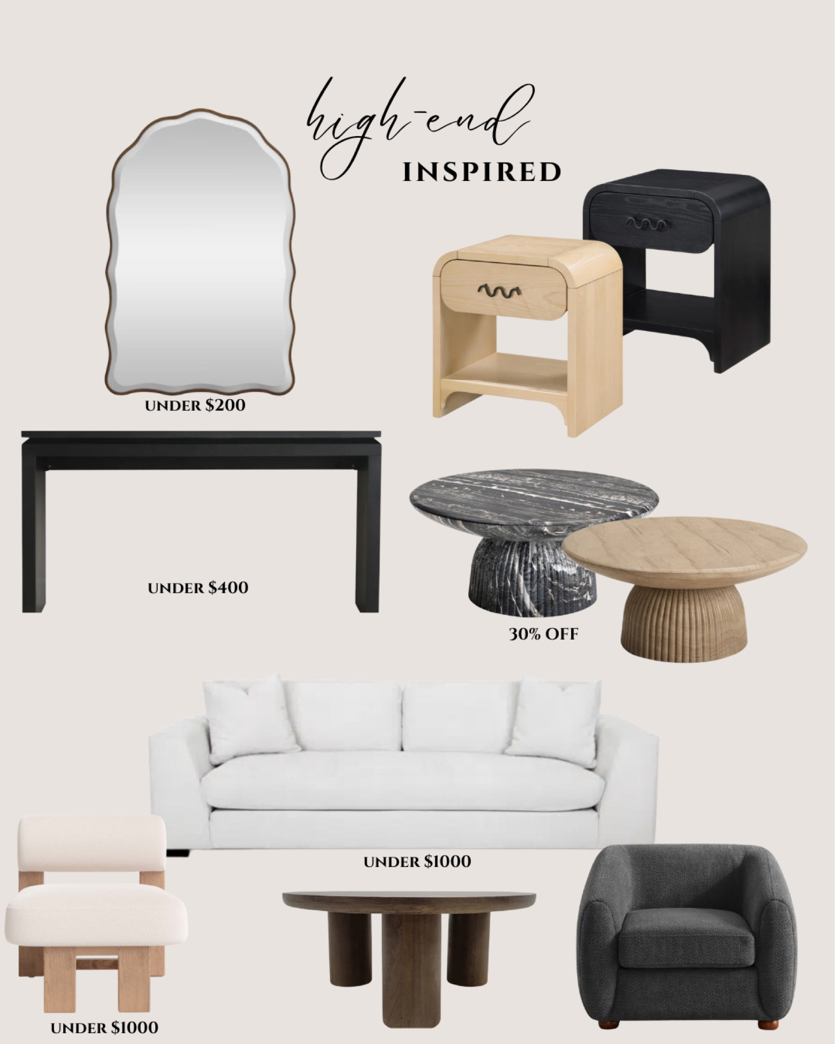 High-end inspired. Home decor. Modern. Coffee table. Mirror. Entry table. Console table. Night stand. Side table. Accent chair. Ottoman. Modern. Transitional. Neutral. Marble. Wayfair  

#LTKSeasonal #LTKHome #LTKStyleTip