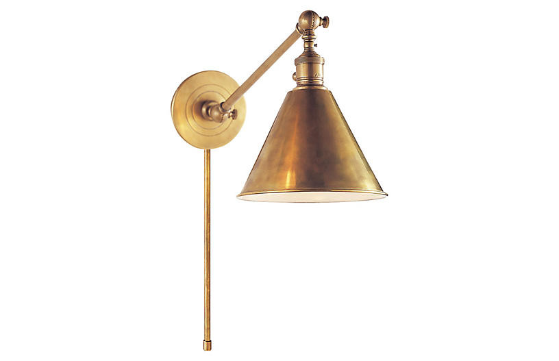 Boston Library Light, Antiqued Brass | One Kings Lane