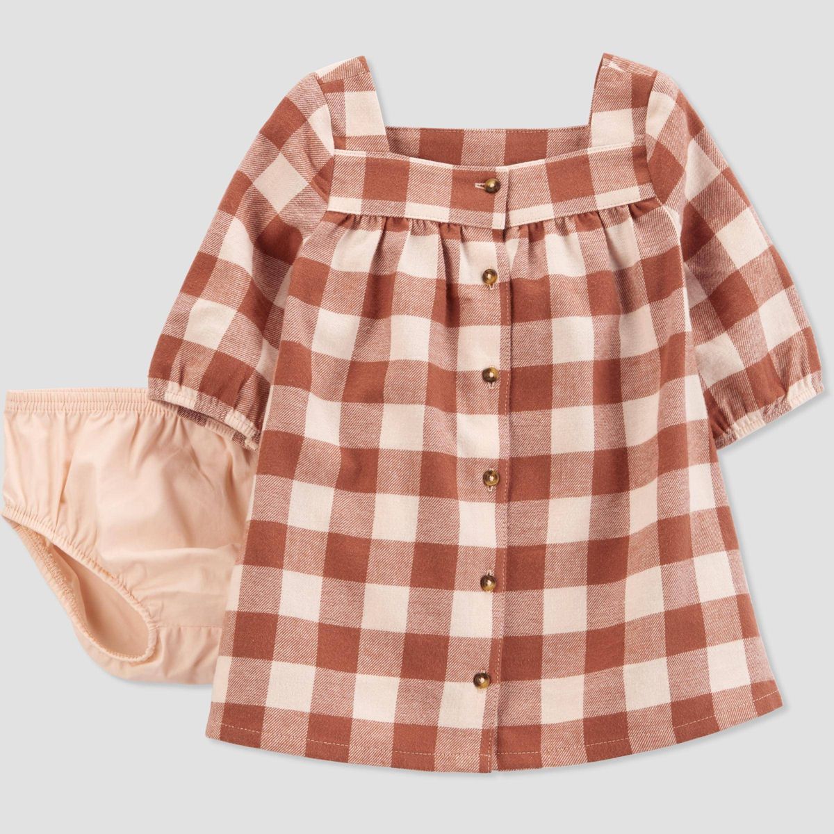 Carter's Just One You®️ Baby Girls' Gingham Dress - Brown | Target