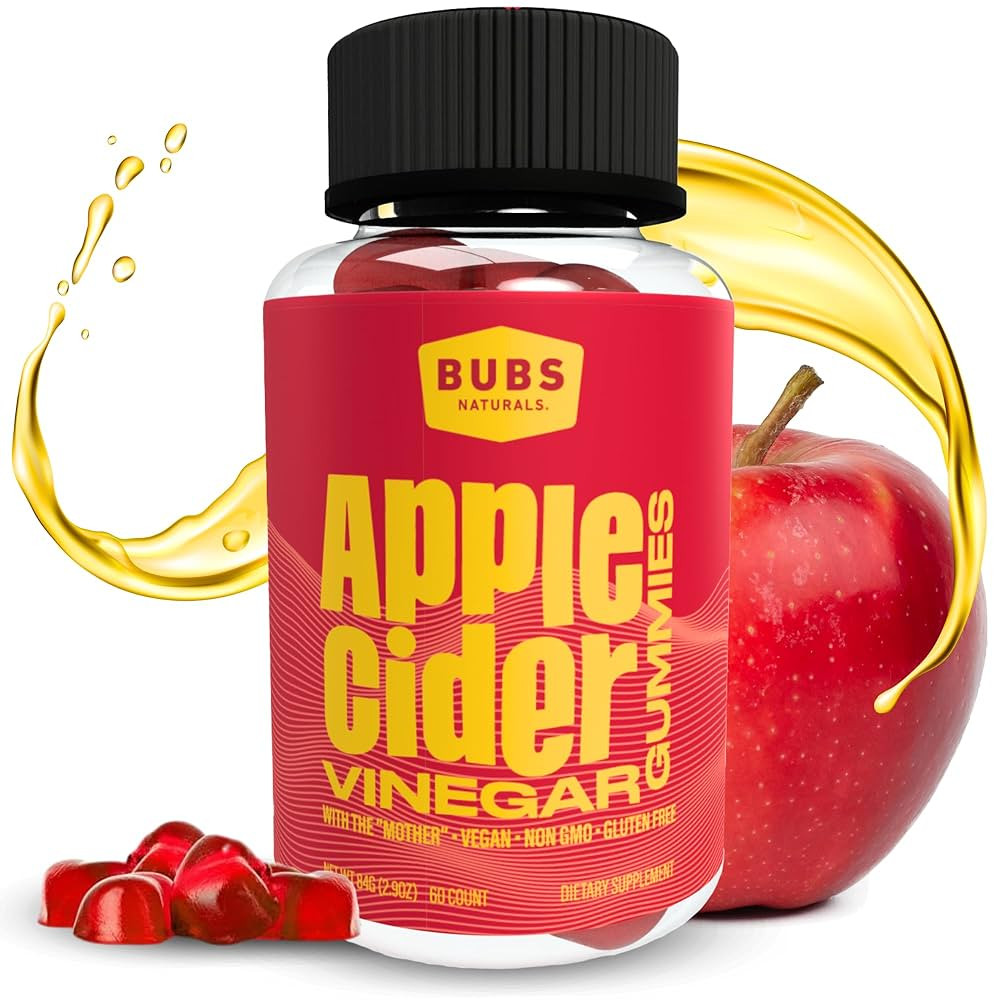 BUBS Naturals Apple Cider Vinegar Gummies with The Mother, All Natural Vegan ACV Gummy Vitamins, ... | Amazon (US)