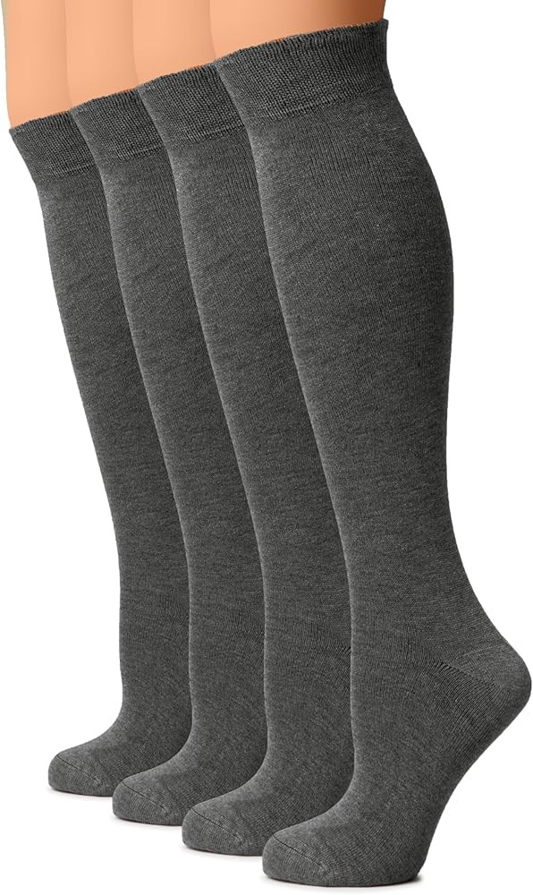 Hugh Ugoli Women Cotton Knee High Socks, Long Dress School Uniform Socks Soft, Lightweight, Size ... | Amazon (US)