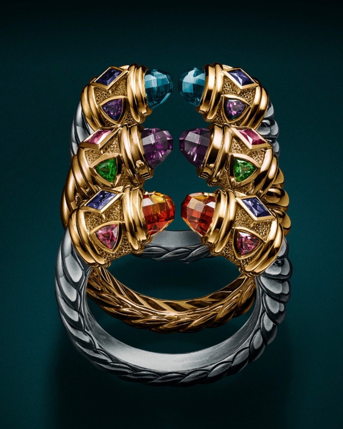 RENAISSANCE® COLOR RING
18K Yellow Gold with Turquoise, Tsavorite and Tanzanite, 10mm

Renaissance® merges sculptural form with the brilliant jewel tones found in classical painting to produce a collection that is quintessential David Yurman

#LTKootd #LTKWorkwear #LTKmomlife