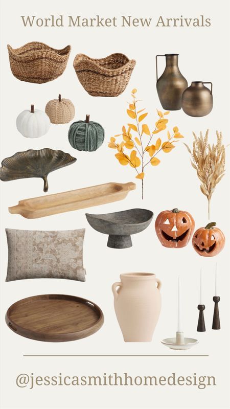 New arrivals from World Market! Gorgeous fall decor perfect for transitioning to the new season. I love the pillow and trays!