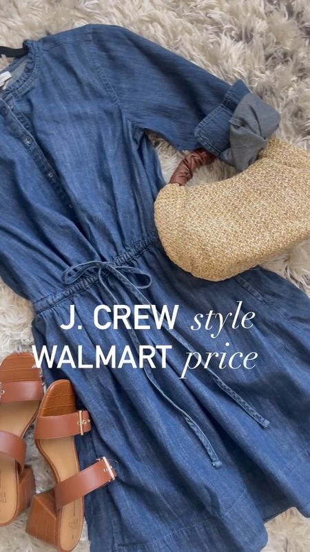 Cutest denim dress you can dress up or down for spring! Functional buttons, ruffle neck, drawstring waist, and pockets! I sized down to an extra small! 
Under $20!! 💙💙💙

Walmart find, Walmart fashion, Walmart dress, spring dress, denim dress, j. Crew look for less 

#LTKstyletip #LTKVideo #LTKfindsunder50