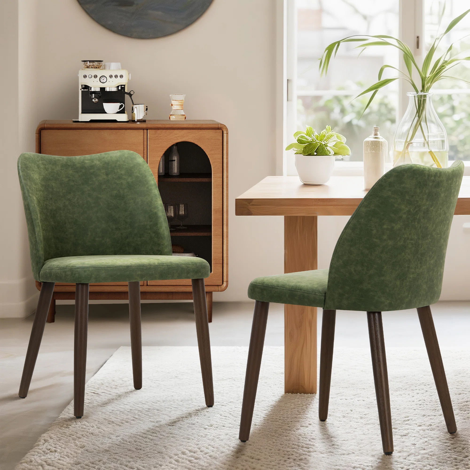 Upholstered Solid Wood Small Dining Chairs - Ergonomic Curve & Plush Padding for Multiple Spaces | Wayfair North America
