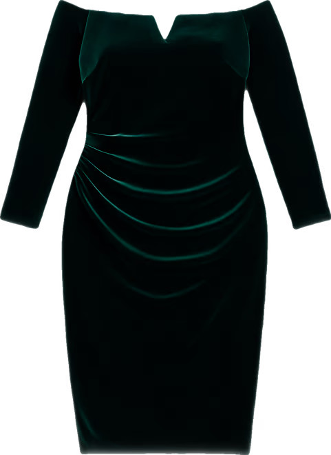 Plus Size Off-Shoulder Short Velvet Dress | Macy's