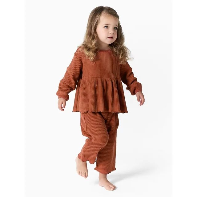 Modern Moments by Gerber Baby and Toddler Girl Top and Flare Pants Outfit Set, 2-Piece, 12M-5T - ... | Walmart (US)