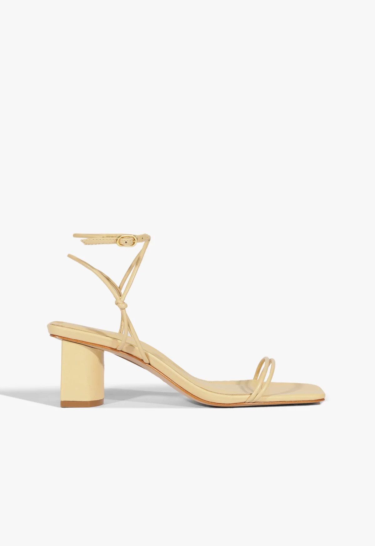 Pompeii Mid Block Sandal | Beige | Leather | Schutz (US)