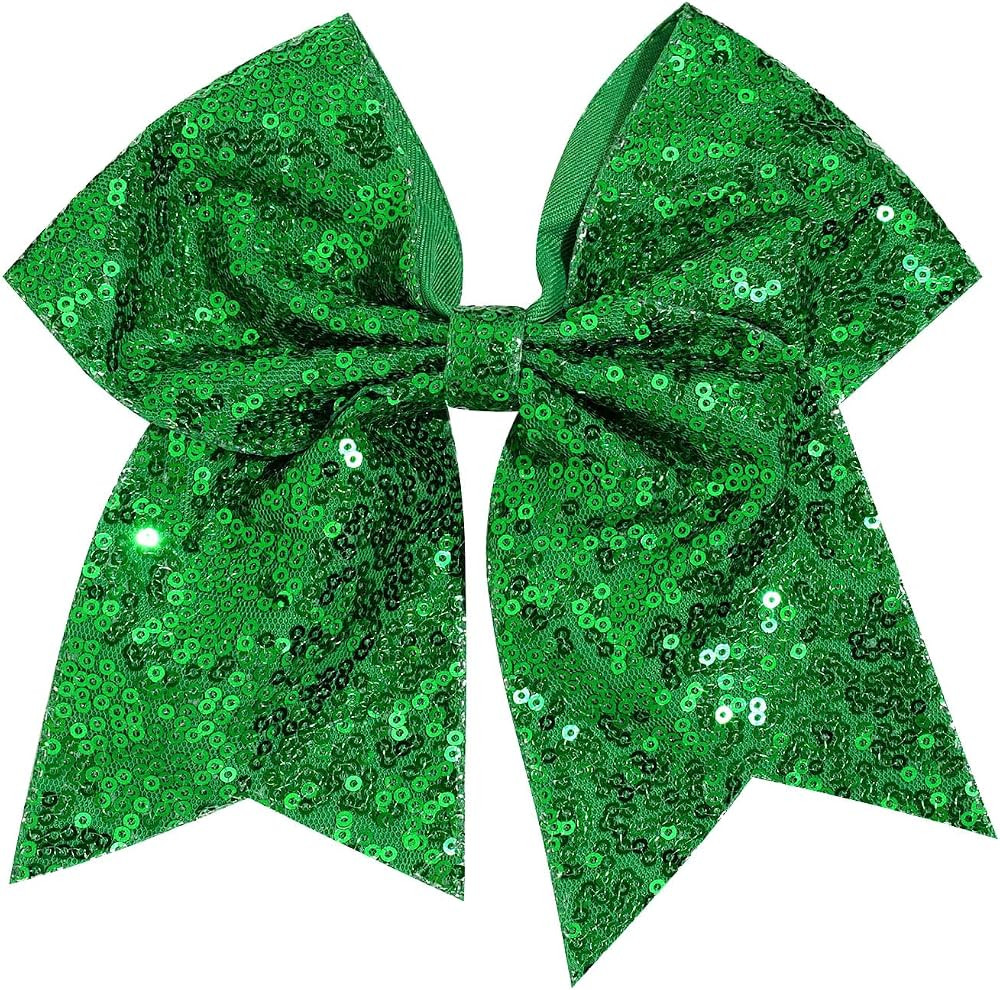 1 Pcs 8" Large Sequin Cheer Bows Clips, Cheerleading Glitter Hair Bow with Alligator Clips Hair A... | Amazon (US)