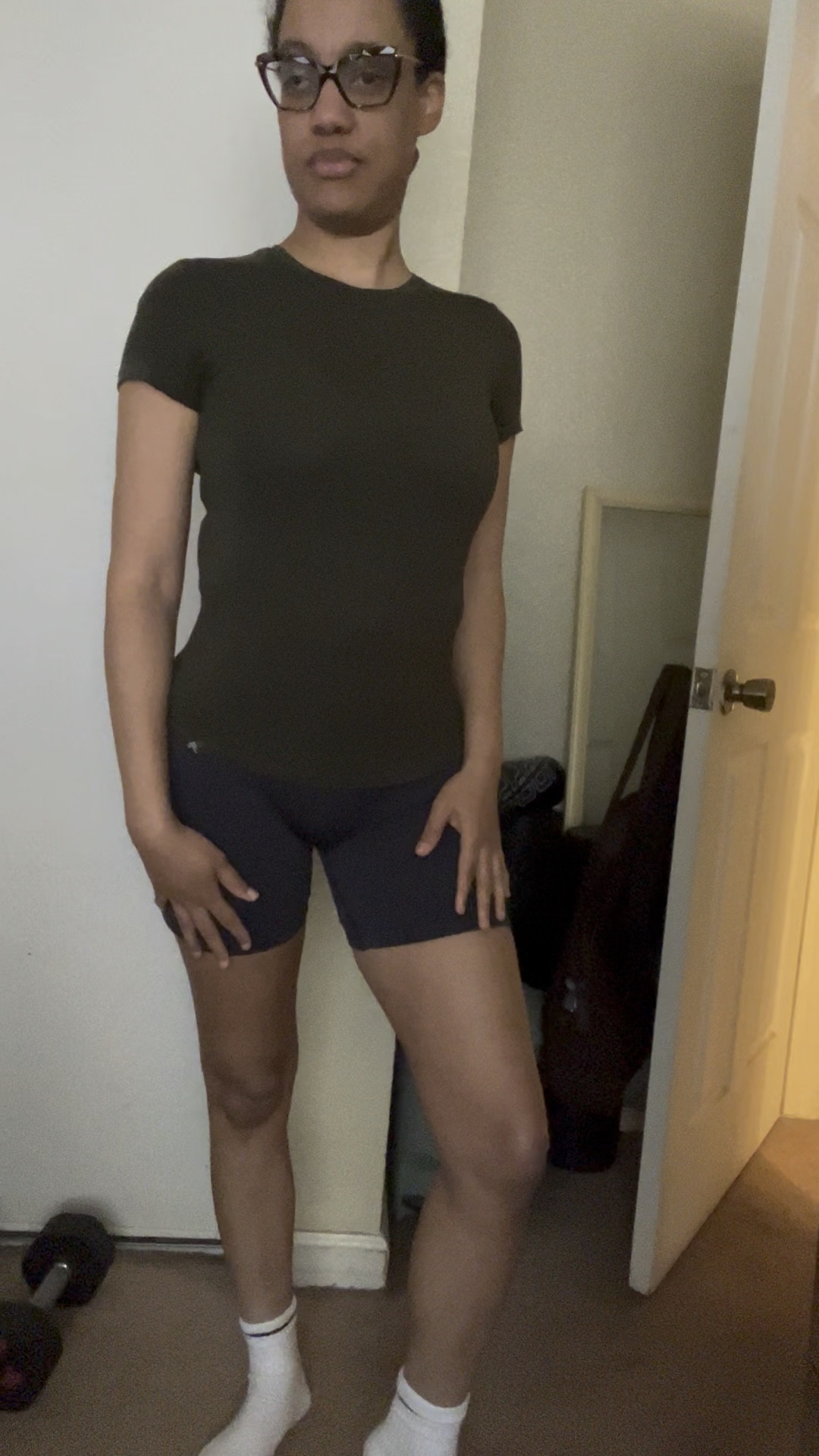 Mellow soft t-shirt in khaki and seamless effortless in true blue seamless effortless shorts.
@oneractive 

#LTKActive #LTKFitness #LTKStyleTip