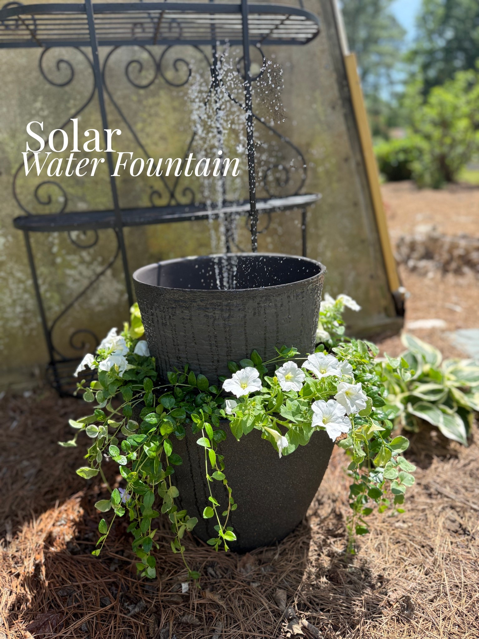 DIY Solar Water Fountain! Solar fountain from @amazon Grab you a couple of pots (one larger for flowers base if desired) and one smaller to fit your solar water fountain!  #amazon #solarfountain #gardening #plantingseason #patioseason #backyardoasis

#LTKSeasonal #LTKSaleAlert #LTKHome