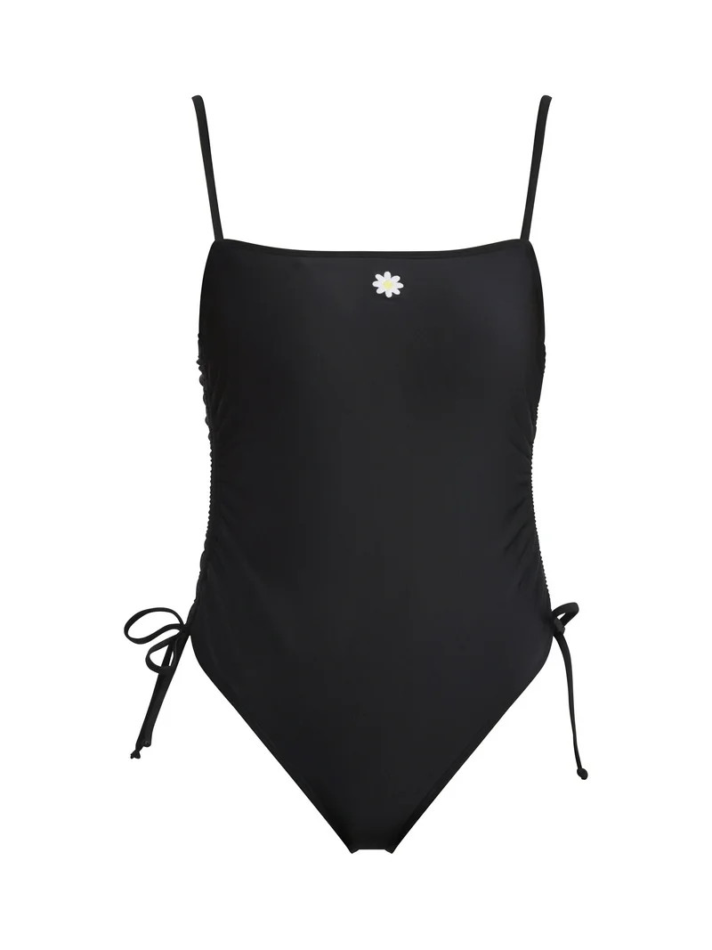No Boundaries Women's and Women's Plus Cinched High Leg One Piece Swimsuit, Sizes XXS-XXL | Walmart (US)