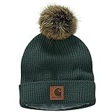 Amazon.com: Carhartt mens Knit Fleece Lined Pom Beanie Hat, Black, One Size US : Clothing, Shoes ... | Amazon (US)