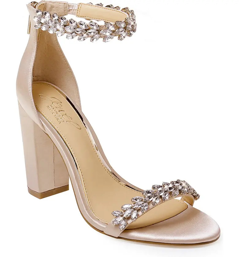Jewel by Badgley Mischka Mayra Embellished Ankle Strap Sandal | Nordstrom