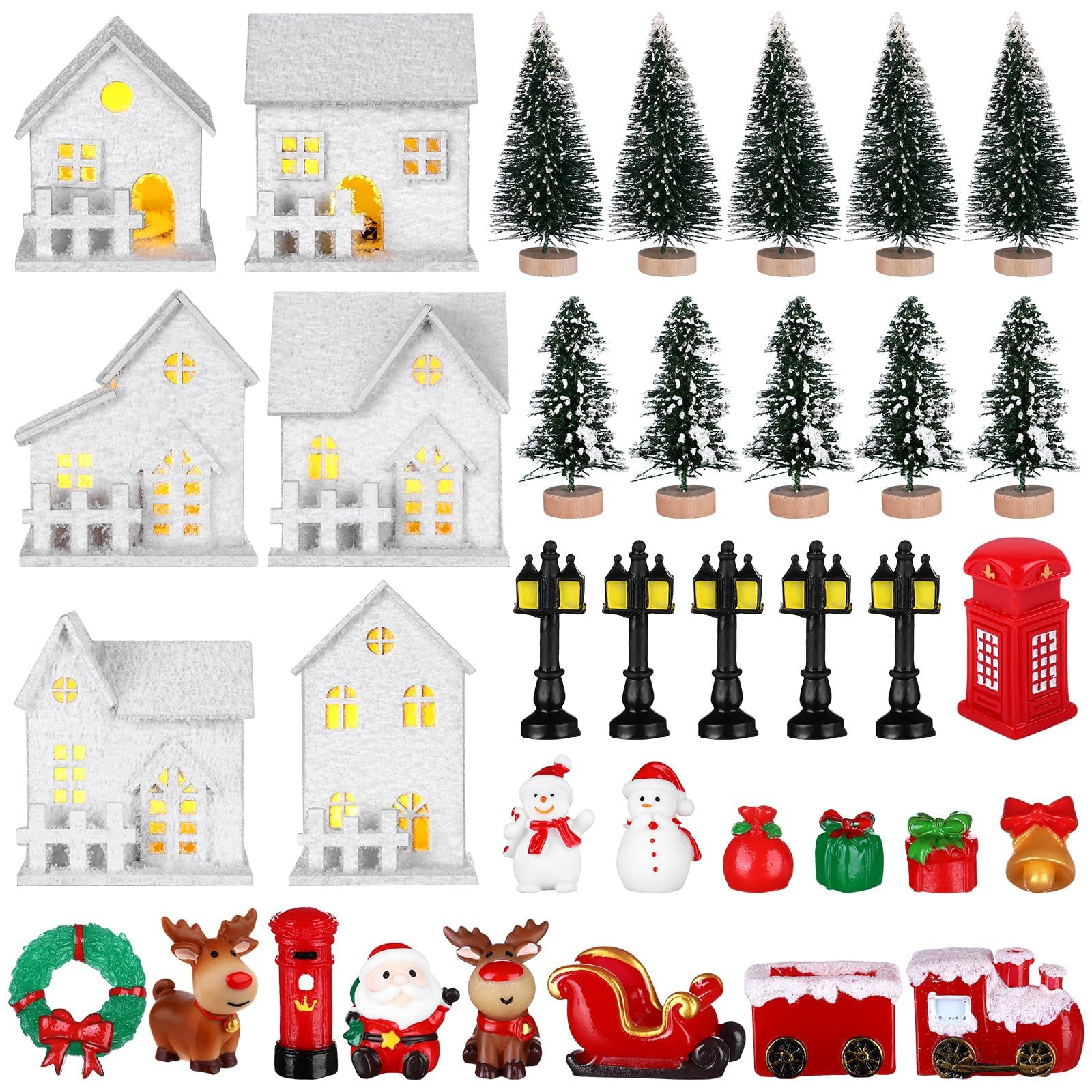 36 PSC Christmas Village Sets White Christmas Village Houses LED Lighted Christmas Village Christ... | Amazon (CA)