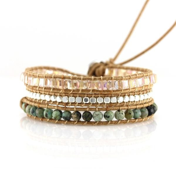 Champagne Emerald Cut Crystals with African Turquoise | Victoria Emerson