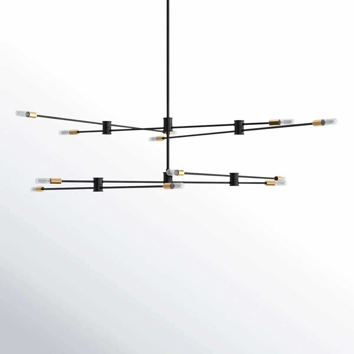 Jordy 12 - Light Sputnik Modern Linear Chandelier in Bronze | Wayfair North America