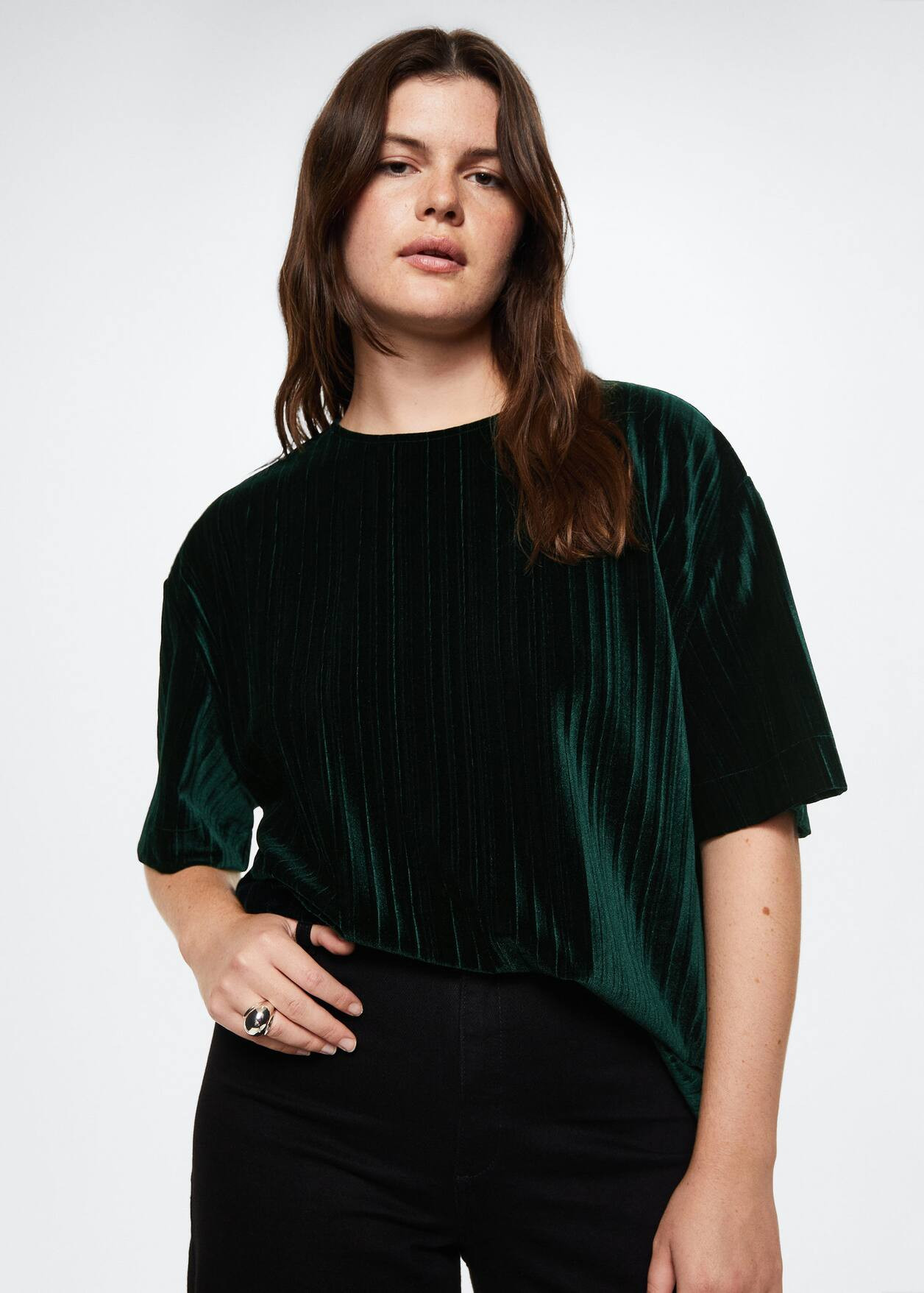 Straight velvet pants -  Women | Mango USA | MANGO (US)