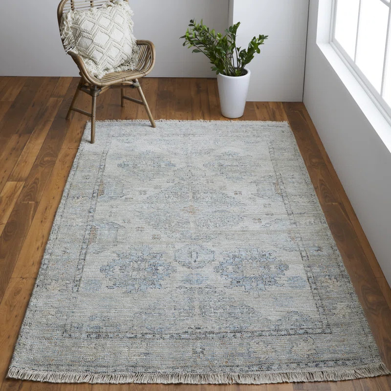 Feaster Oriental Handmade Handwoven Area Rug in Latte Tan | Wayfair North America