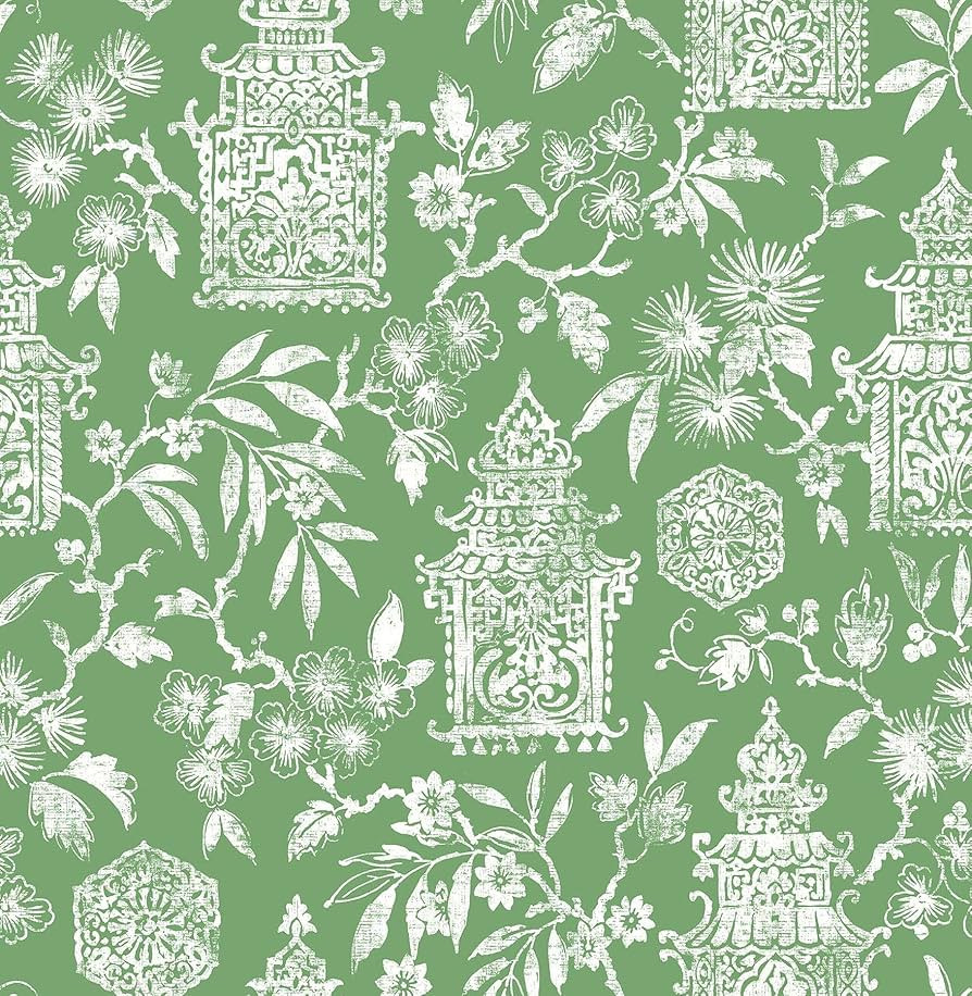 NuWallpaper NUS4036 Danson Peel & Stick Wallpaper, Green | Amazon (US)