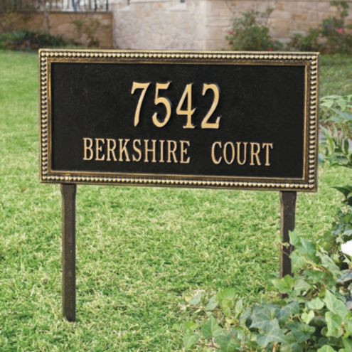Beaded Rectangle Two Line Lawn Address Sign | Ballard Designs, Inc.