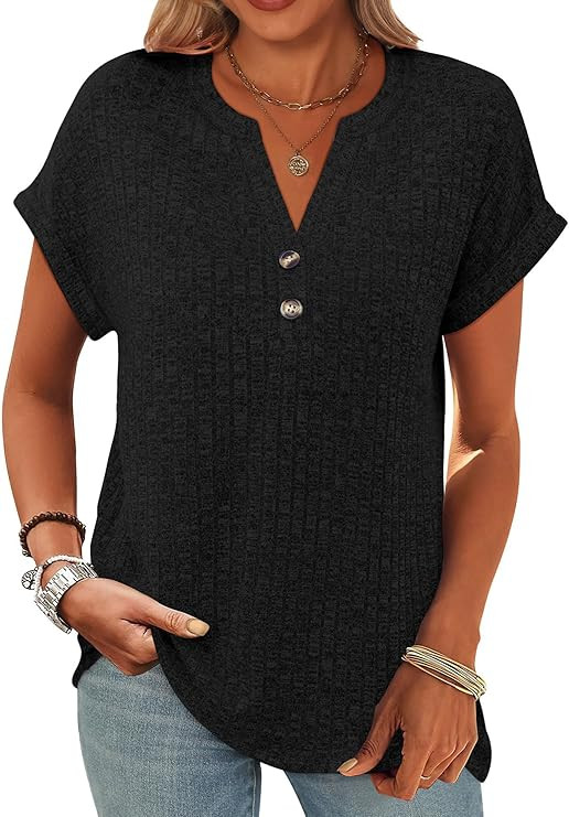 MixShe Womens Tops Plus Size Spring Clothes 2025 Lightweight Blouses Cowboy Chic Trendy Fashion T... | Amazon (US)