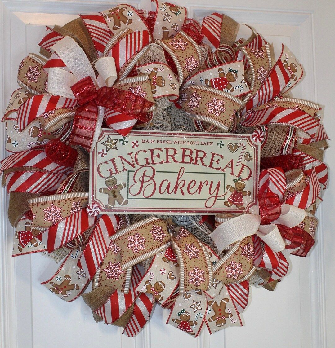 Gingerbread Wreath Christmas Wreath Gingerbread Bakery - Etsy | Etsy (US)