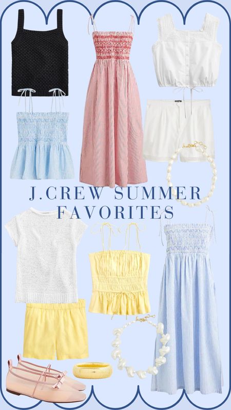 Some of my current summer favorites from JCrew! Loving blues, reds and neutrals with a fun splash of butter yellow. Also love this new smocking style they have!


/// coastal summer outfits, girly style, coastal grandmother style, Grandmillenial style, timeless summer outfits, east coast summer outfit 

#LTKFindsUnder100 #LTKTravel #LTKSeasonal