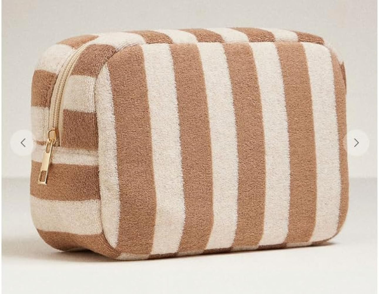 A Dash of Chic Terry Cloth Striped Cabana Cosmetic Bag, Travel Toiletry Pouch, Zipper Closure, 9x... | Amazon (US)