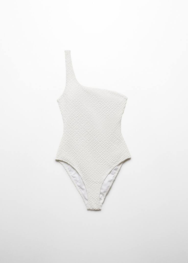 Asymmetrical textured swimsuit -  Women | Mango USA | MANGO (US)
