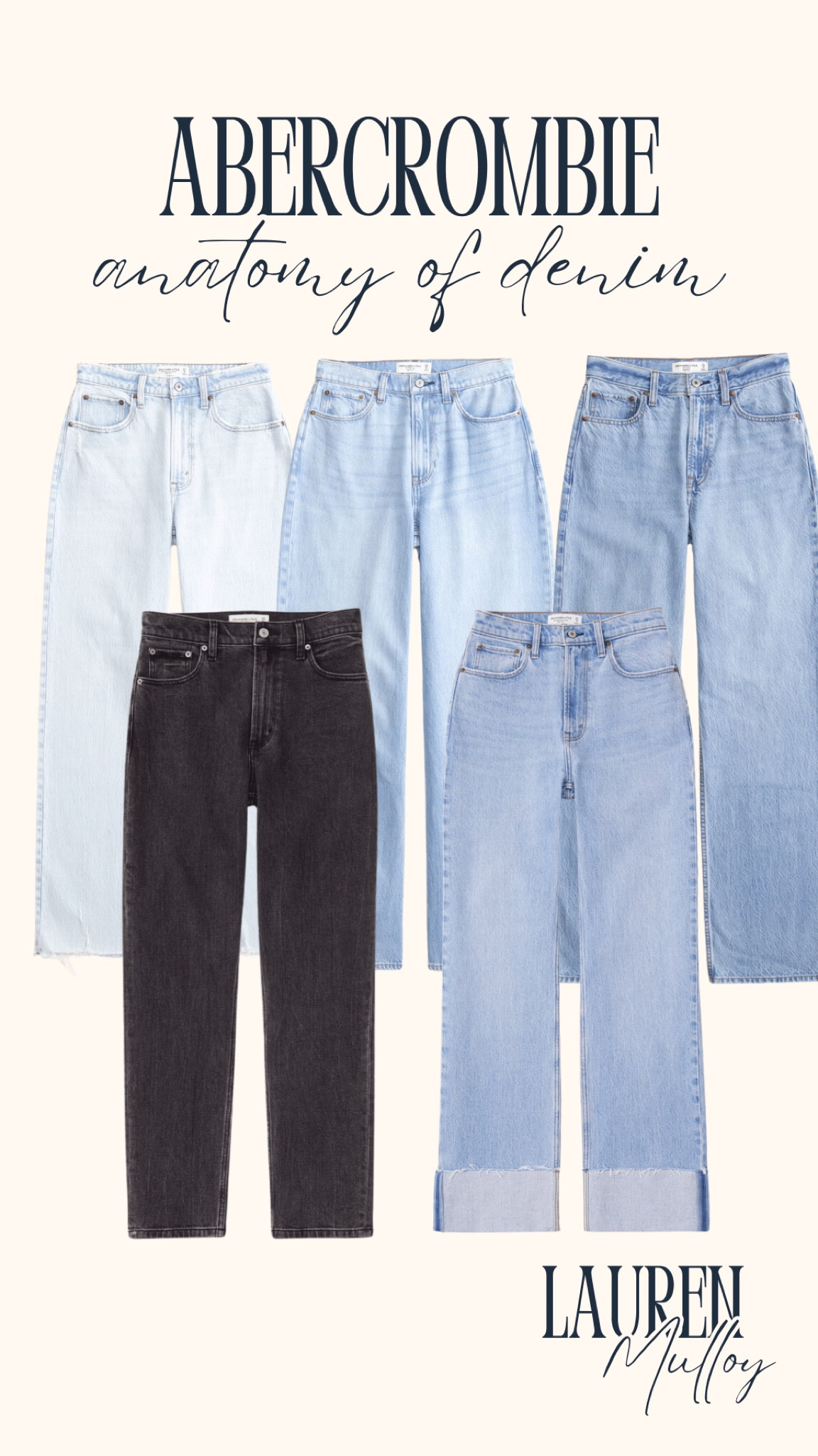 Abercrombie Denim Roundup👖✨
The besssst jeans in the game!

Fit tips: tts, size up for slightly looser fit 

Abercrombie, denim, denim styling, fall jeans, fall fashion finds, dark wash jeans, light wash jeans, wide leg jeans, mid rise jeans, Lauren Mulloy

#LTKFindsUnder100 #LTKStyleTip #LTKSeasonal