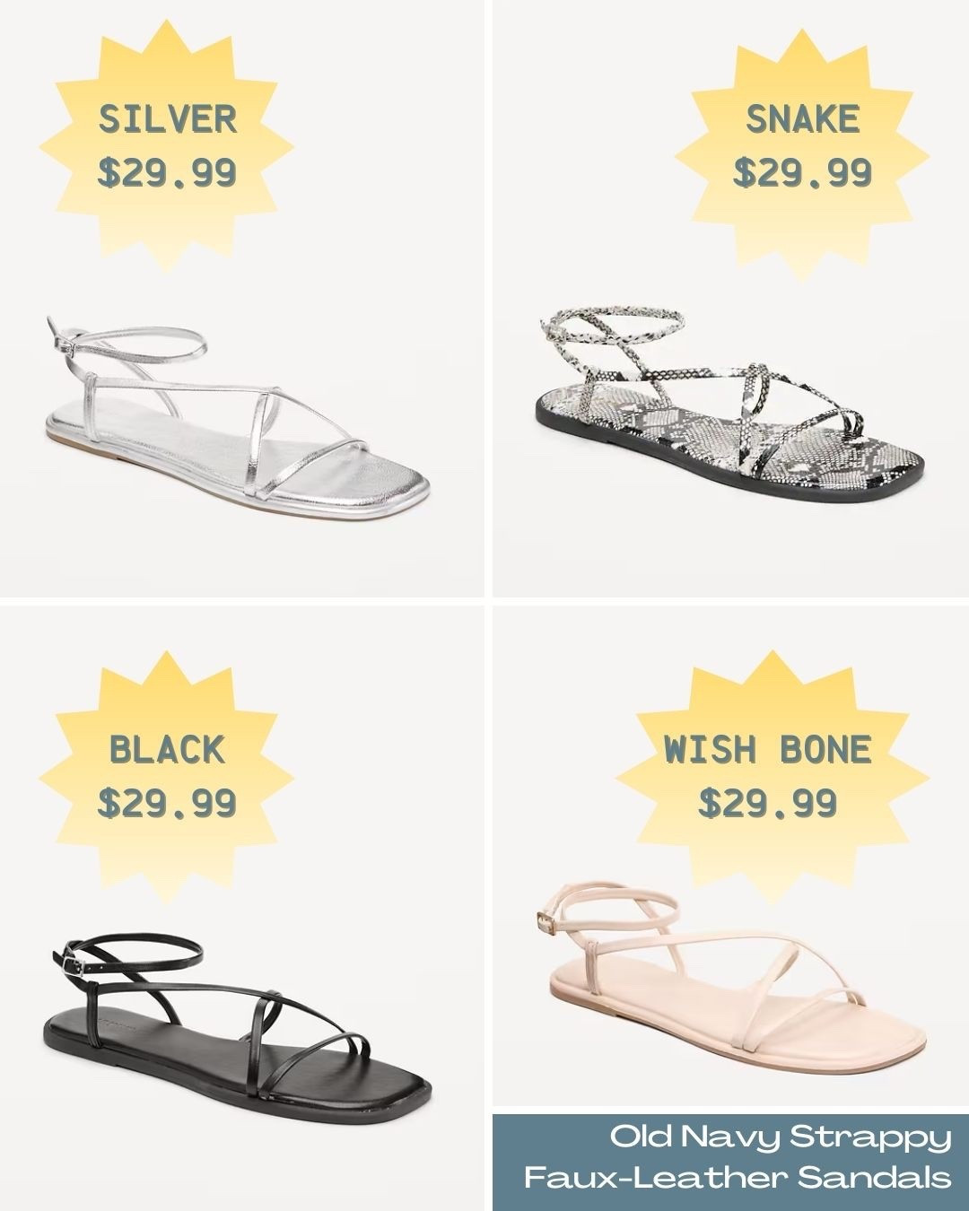 Old Navy Strappy Faux-Leather Sandals – only $29.99! 🥿✨ Dress them up or down… perfect for work or fun this spring & summer ☀️🌸 #OldNavy

#LTKSpringSale #LTKootd #LTKU