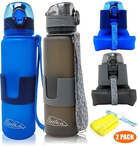 QUILIVIK Collapsible Water Bottle/Travel Water Bottle (2Pack), 22 Oz Silicon Water Bottle/Foldabl... | Amazon (US)